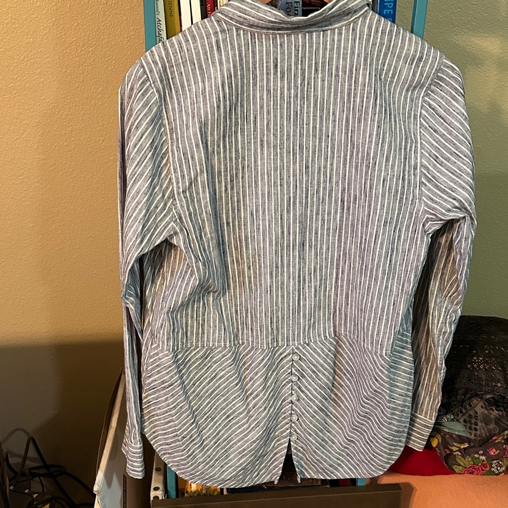 Lucky Brand Blue and White Striped Shirt - Picture 6 of 9